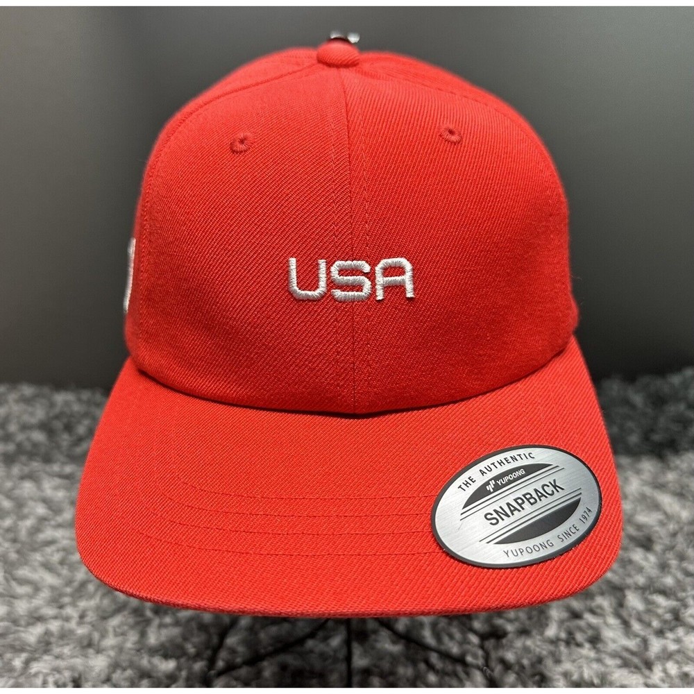 Hurley Hat Cap Strapback Mens Red Adjustable Team USA Olympics Crest